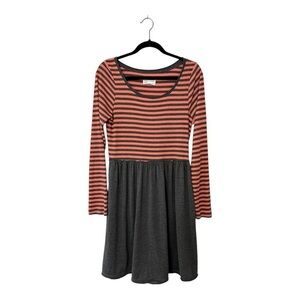 Anthropologie Saturday Sunday Mini Dress Striped Orange & Grey Women’s Large